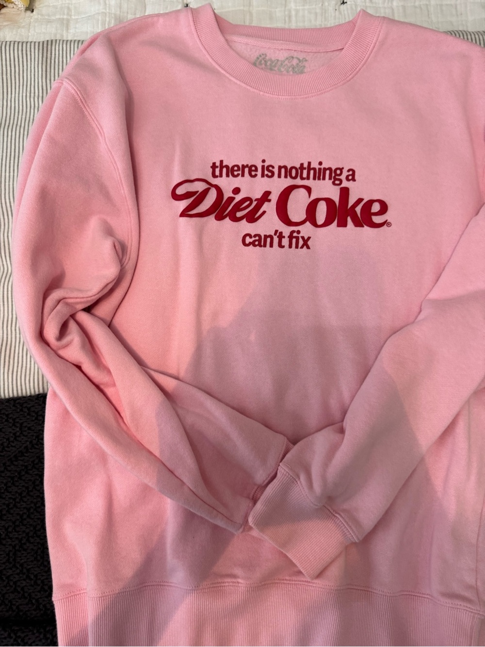 Coca Cola Pink Crewneck Sweatshirt with Subtle Logo